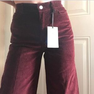 Zara Burgundy Corduroy Culottes